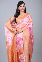 Pink Multi Colour Rangkat Mashru Silk Saree with Blouse Piece - Adi Akshoy & Co.