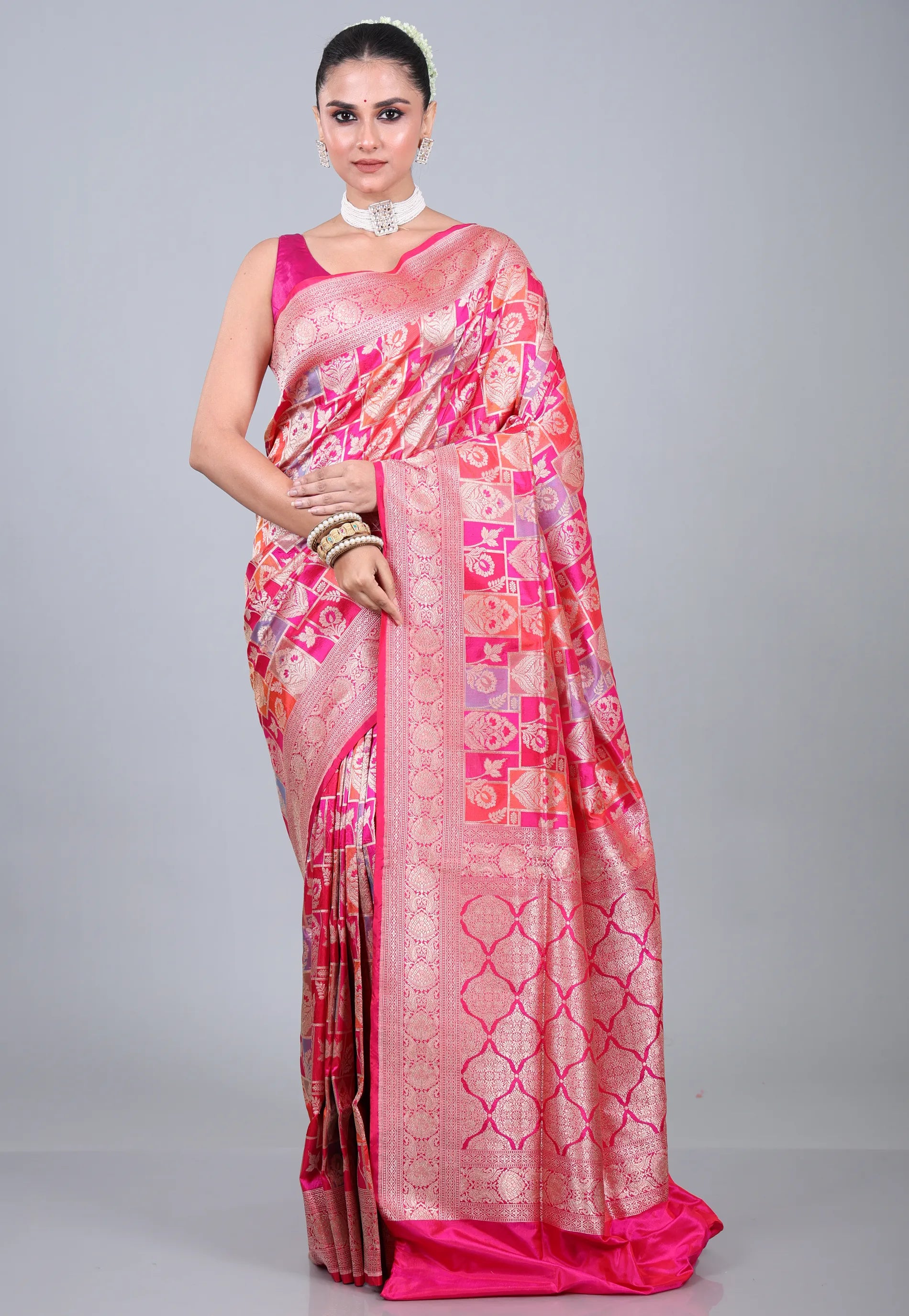 Rani Pure Exclusive Rangkat Katan Silk Saree With Blouse Piece - Adi Akshoy & Co.