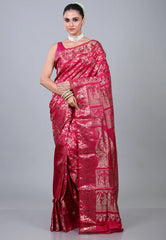 Rani Pure Brocade Baluchuri Silk Saree with Blouse Piece - Adi Akshoy & Co.