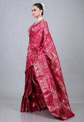 Rani Pure Brocade Baluchuri Silk Saree with Blouse Piece - Adi Akshoy & Co.