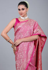 Rani Shikargah Katan Silk Saree With Blouse Piece - Adi Akshoy & Co.