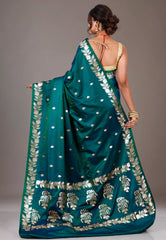 Bottle Wedding Banarasi Silk Saree with Blouse Piece