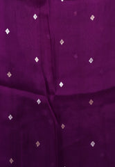 Purple Kora Silk Saree With Blouse Piece