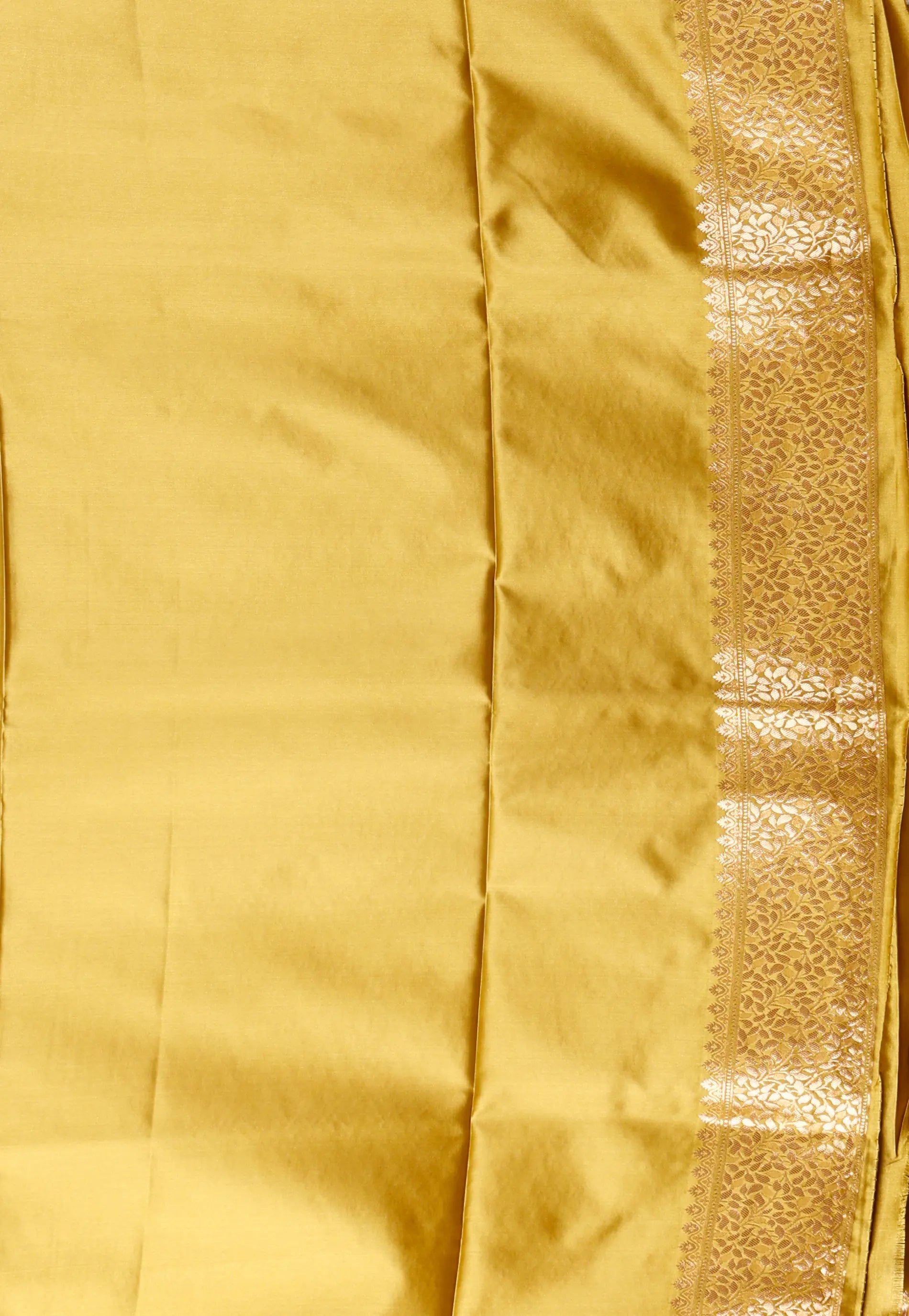 Mustard Mashru Silk Saree with Blouse Piece