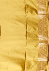 Mustard Mashru Silk Saree with Blouse Piece