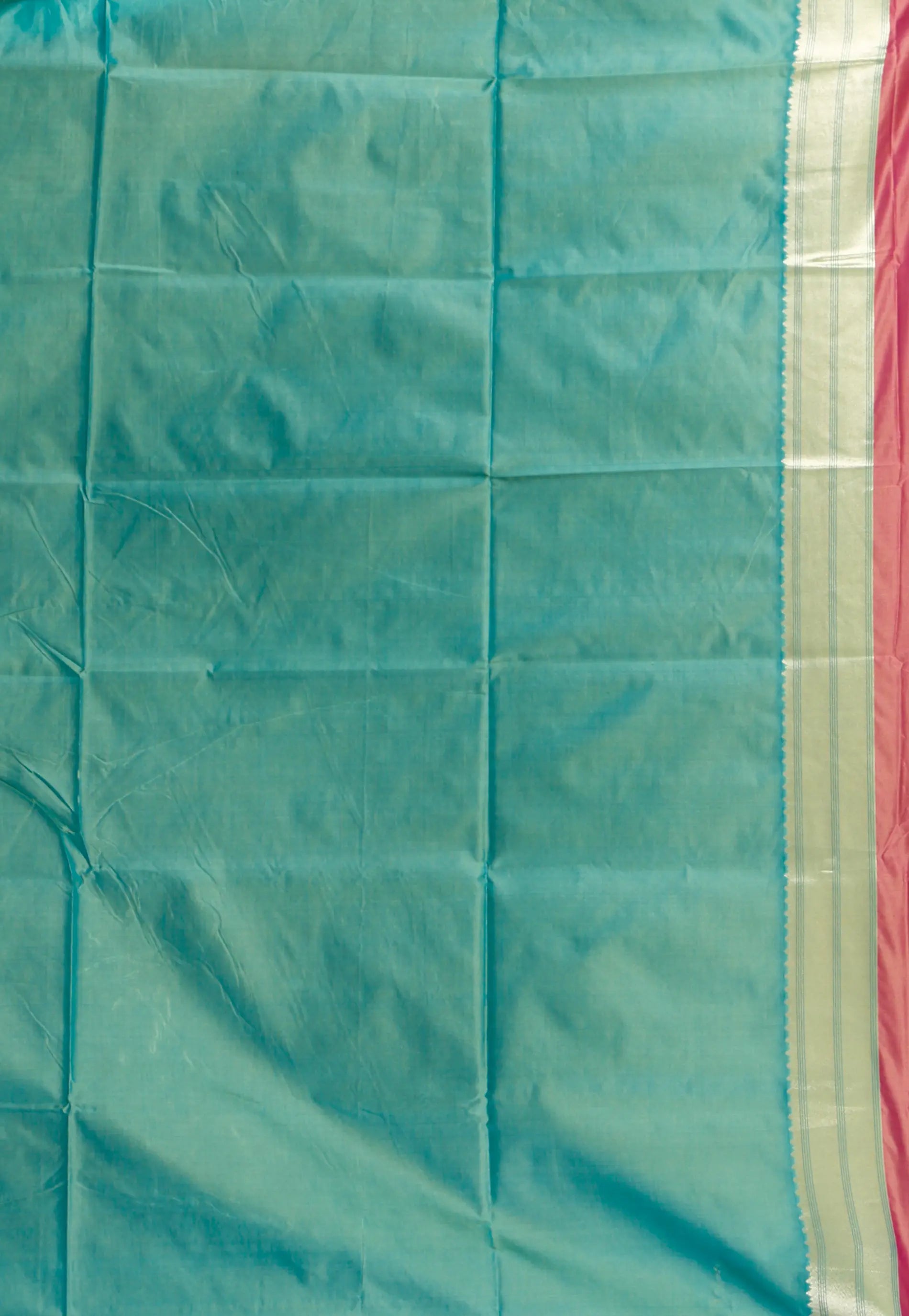 Rust with Green Border Ikkat Saree With Blouse Piece