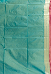 Rust with Green Border Ikkat Saree With Blouse Piece