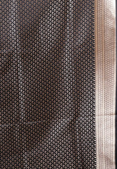 Black Wedding Banarasi Silk Saree with Blouse Piece