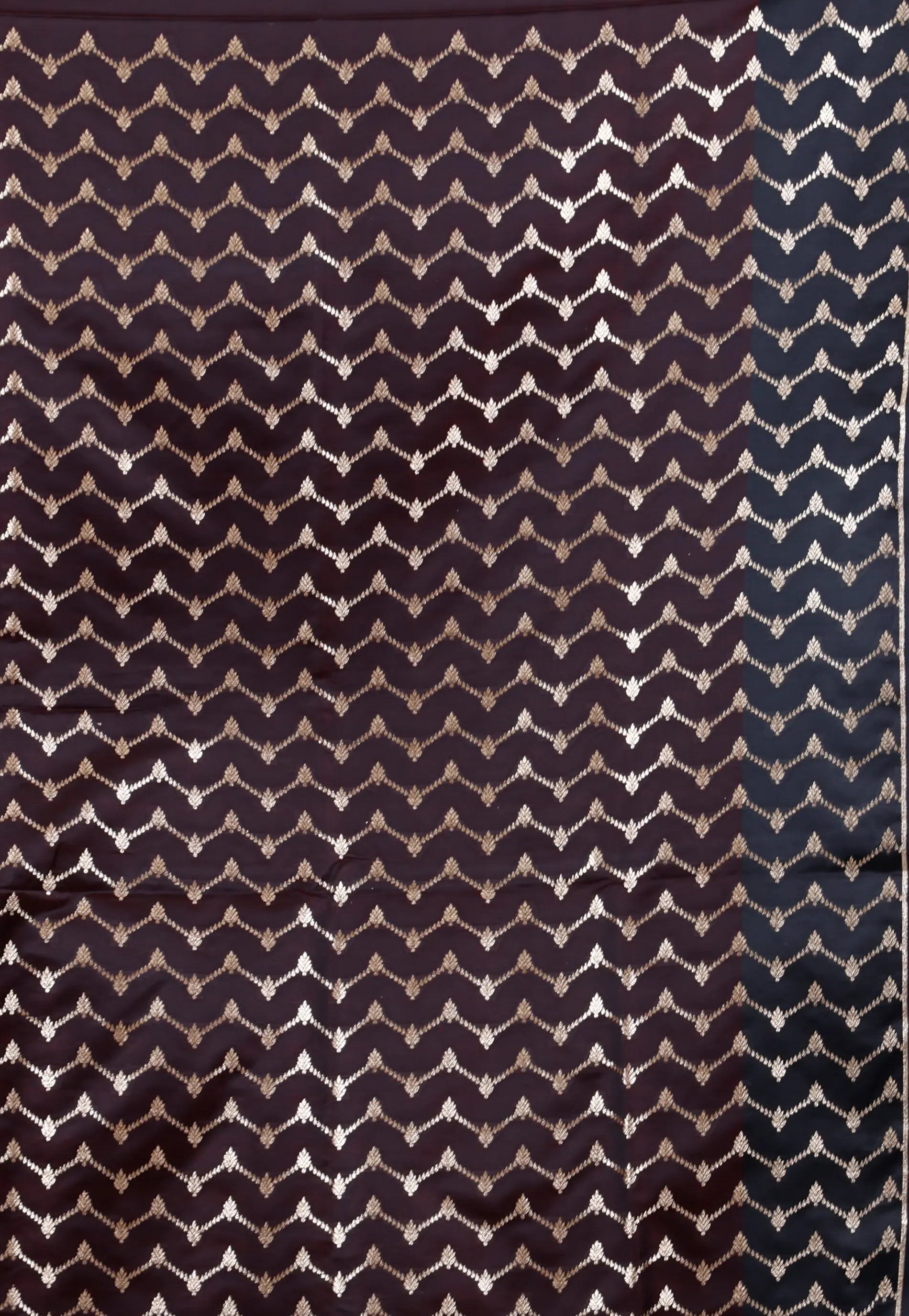 Dark Maroon with Black Border Wedding Banarasi Silk Saree with Blouse Piece