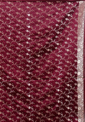 Maroon Wedding Banarasi Silk Saree with Blouse Piece