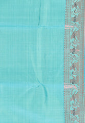 Sea Green Pure Baluchari Silk Saree with Blouse Piece - Adi Akshoy & Co.