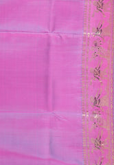 Dual Shades of Pink & Purple Pure Baluchari Silk Saree with Blouse Piece - Adi Akshoy & Co.