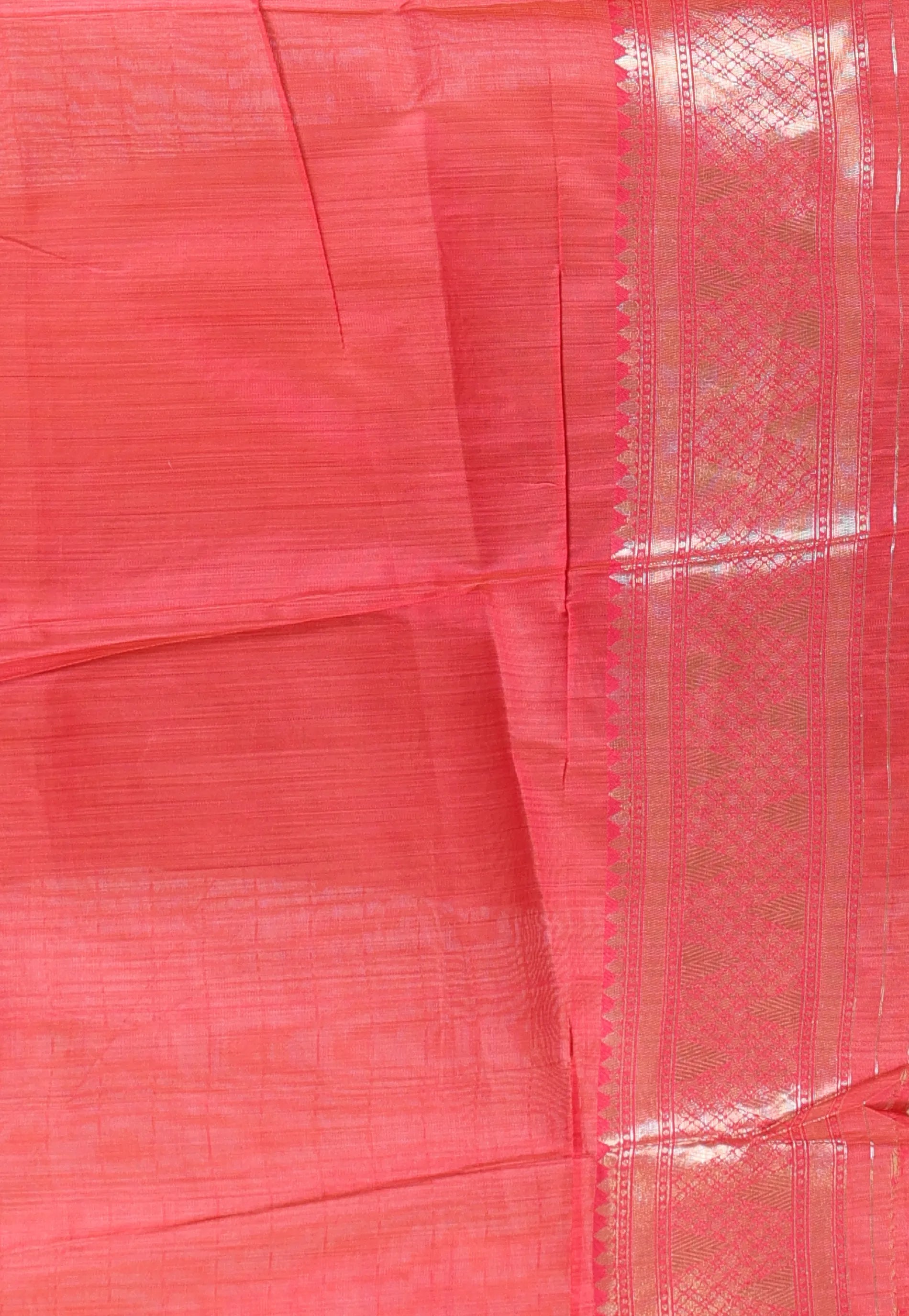 Beige with Zari work Tussar Silk Saree with Blouse Piece - Adi Akshoy & Co.