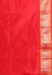 Yellow with Red Border Pure Paithani Silk Saree With Blouse Piece - Adi Akshoy & Co.
