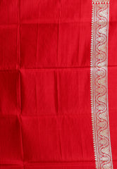 Red Wedding Banarasi Silk Saree with Blouse Piece