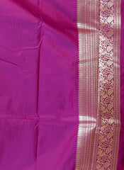 Mauve Kanjivaram Silk Saree With Blouse Piece