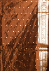 Brown Katan Silk Saree With Blouse Piece