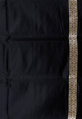 Black Wedding Banarasi Silk Saree with Blouse Piece