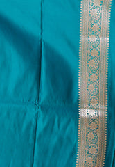 Rama Green Wedding Banarasi Silk Saree with Blouse Piece