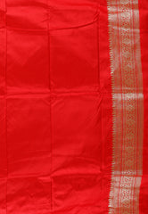 Black with Red Border Kanjivaram Silk Saree With Blouse Piece