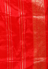 Red Kadwa Katan Pure Silk Saree With Blouse Piece