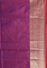 Peacock Blue Blended Silk Handloom Saree With Blouse Piece