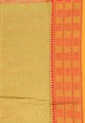 Cross Mustard Handloom Saree With Blouse Piece