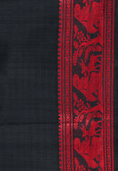 Black Baluchari Silk Saree with Blouse Piece