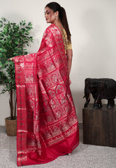 Rani Brocade Baluchari Silk Saree with Blouse Piece