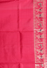 Rani Brocade Baluchari Silk Saree with Blouse Piece