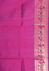 Magenta Baluchari Silk Saree with Blouse Piece