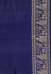 Navy Blue Baluchari Silk Saree with Blouse Piece