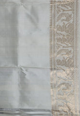 Ivory Baluchari Silk Saree with Blouse Piece