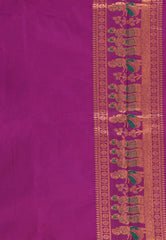 Magenta Baluchari Silk Saree with Blouse Piece