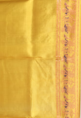 Yellow Baluchari Silk Saree with Blouse Piece