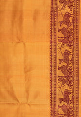 Mustard Yellow Baluchari Pure Silk Saree with Blouse Piece