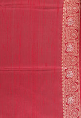 Red Tussar  Silk Saree with Blouse Piece