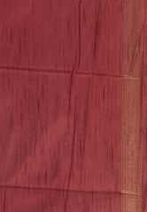 Maroon Tussar  Silk Saree with Blouse Piece