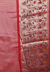 Pastel Green Paithani Silk Saree With Blouse Piece