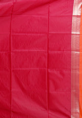 Orange with Red Border Ikkat Saree With Blouse Piece