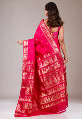 Rani Baluchari Pure Silk Saree with Blouse Piece