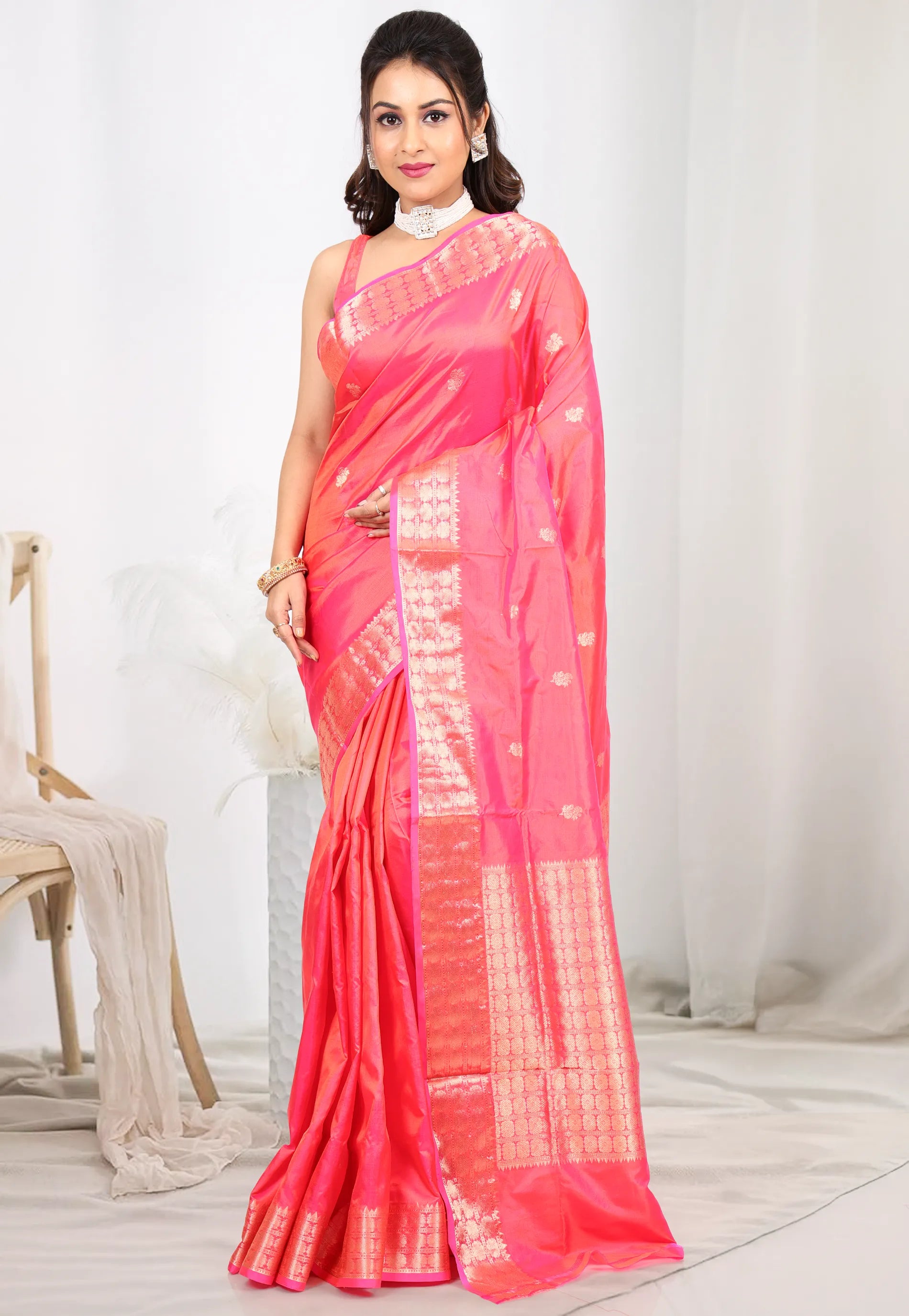 Cross Rani Pure Katan Silk Saree with Blouse Piece - Adi Akshoy & co.