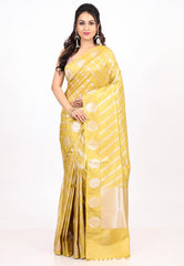 Yellow Tissue Silk Saree with Blouse Piece - Adi Akshoy & co.