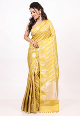 Yellow Tissue Silk Saree with Blouse Piece - Adi Akshoy & co.