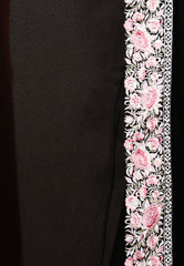 Black Gergette with Resham Embroidery work Saree with Blouse Piece