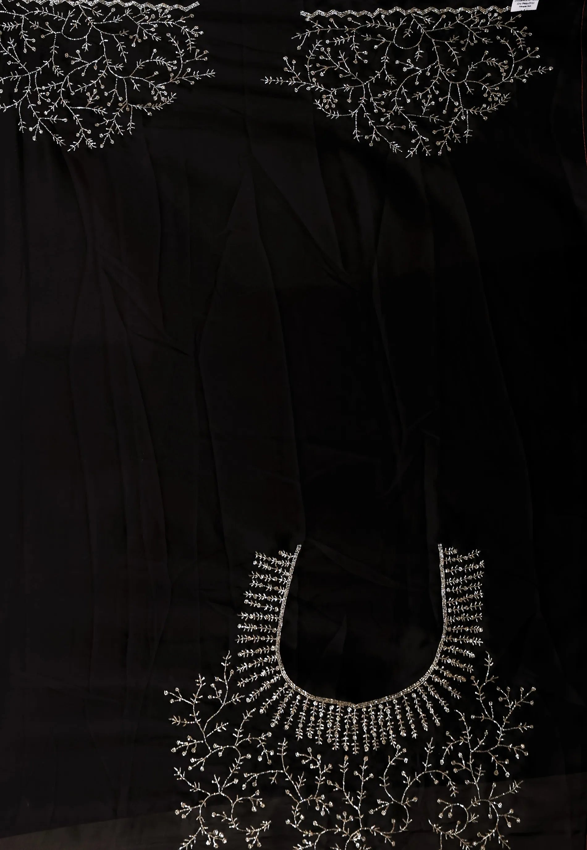 Black Embroidery Saree with Blouse Piece
