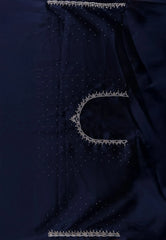Navy Blue with sequin Embroidery work Saree with Blouse Piece