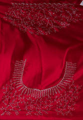 Red Embroidery Saree with Blouse Piece