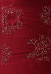 Rani Pink Embroidery Saree with Blouse Piece