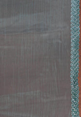 Sage Green Tissue Embroidery Saree with Blouse Piece - Adi Akshoy & Co.